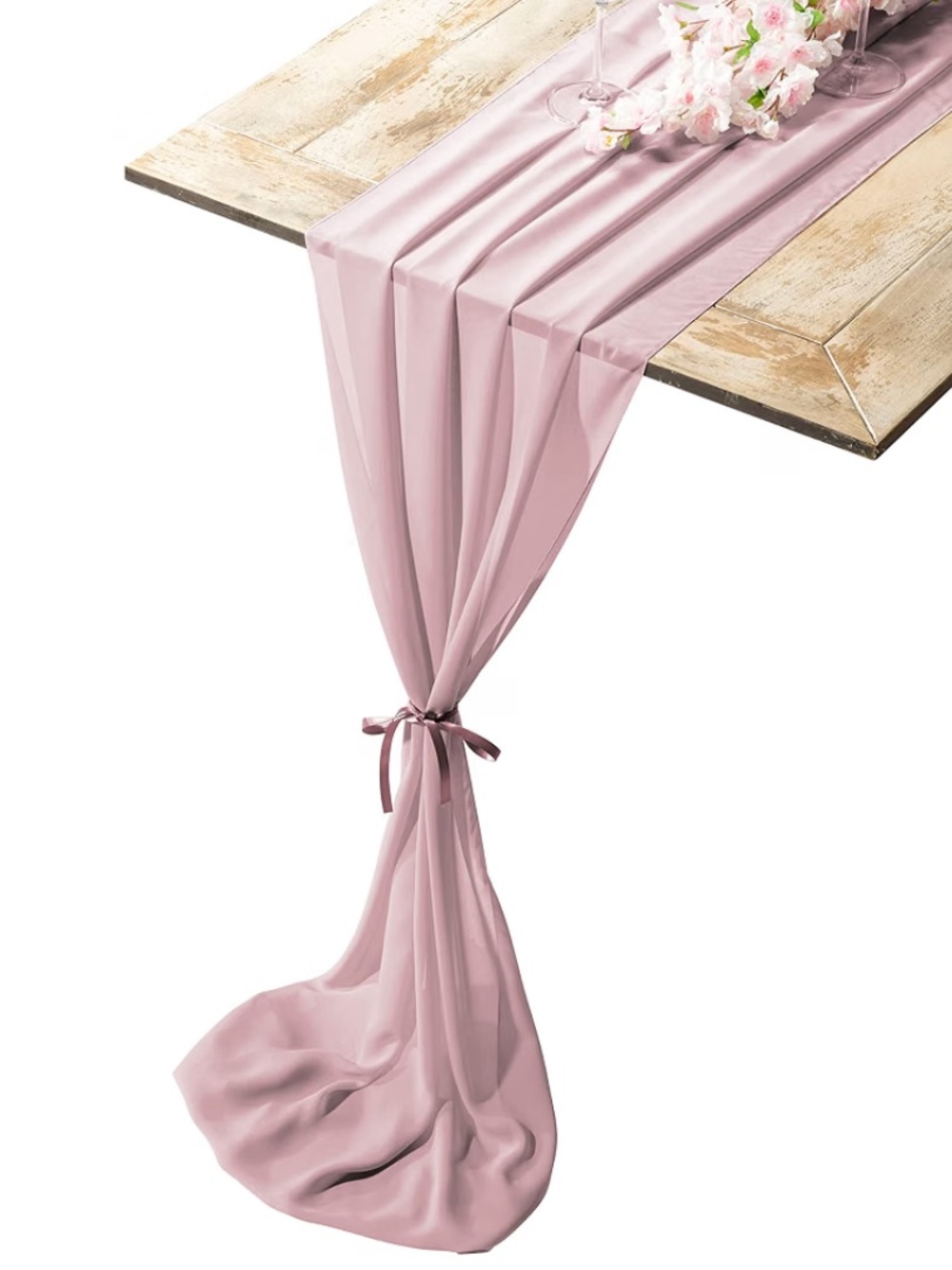 Elegant Dusty Rose Chiffon Table Runner Elegant Classy Feminine